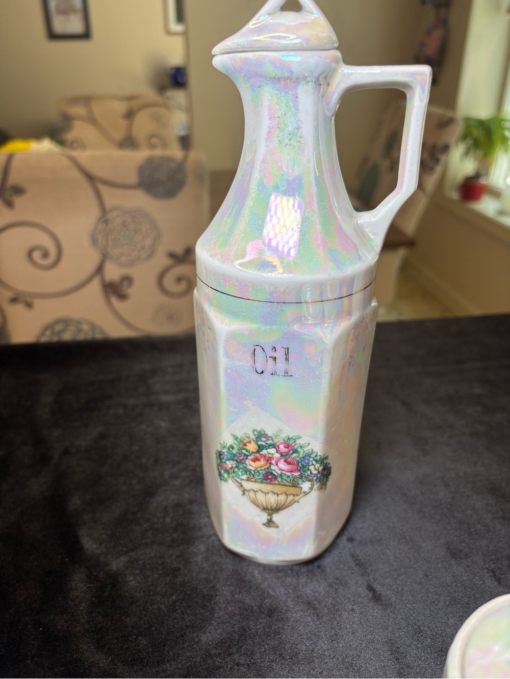 Vintage German Lustreware Spice Set/Pearlescent Finish And Floral Boutique Desi - Picture 5 of 6